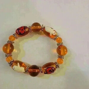 Halloween glass beaded bracelet
